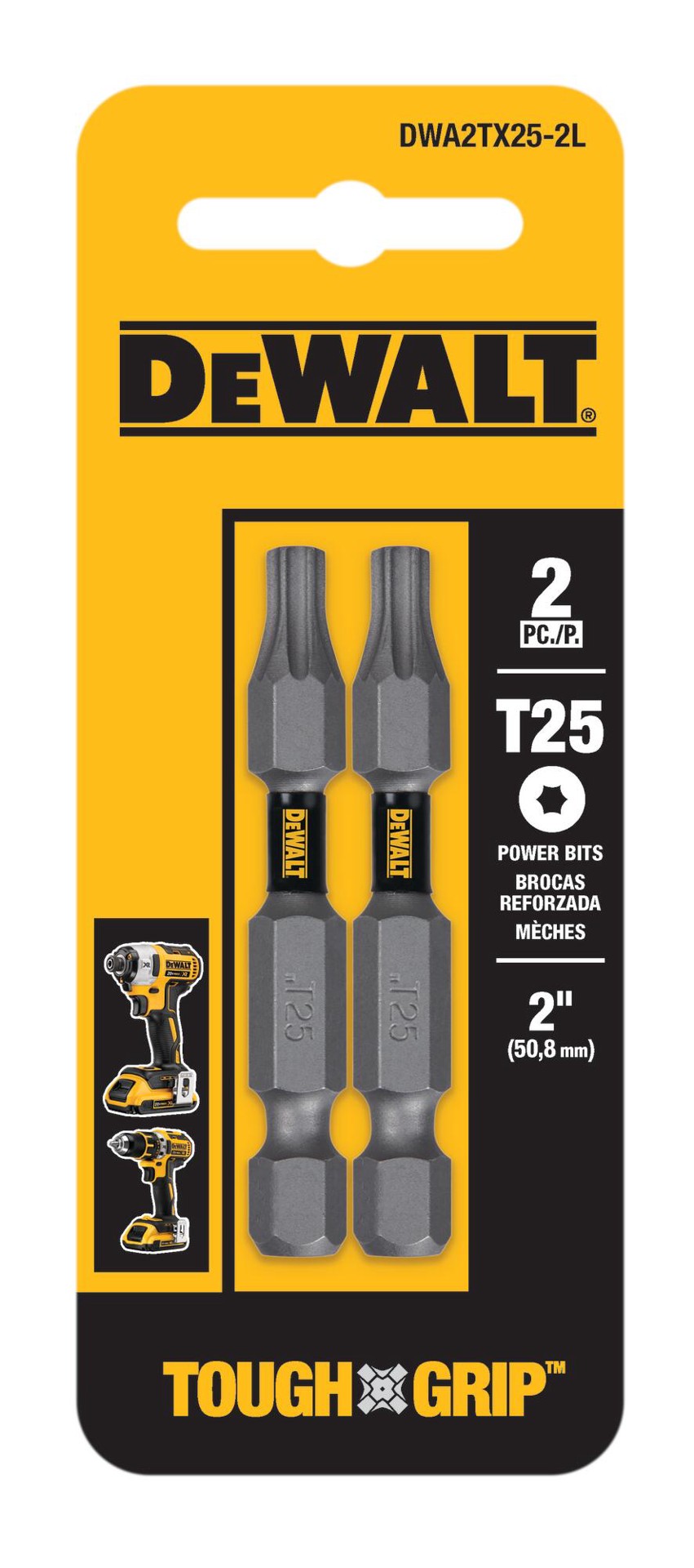 slide 1 of 1, DEWALT Tough Grip 2-in T25 Torx Screwdriver Bit (2-Piece), 1 ct