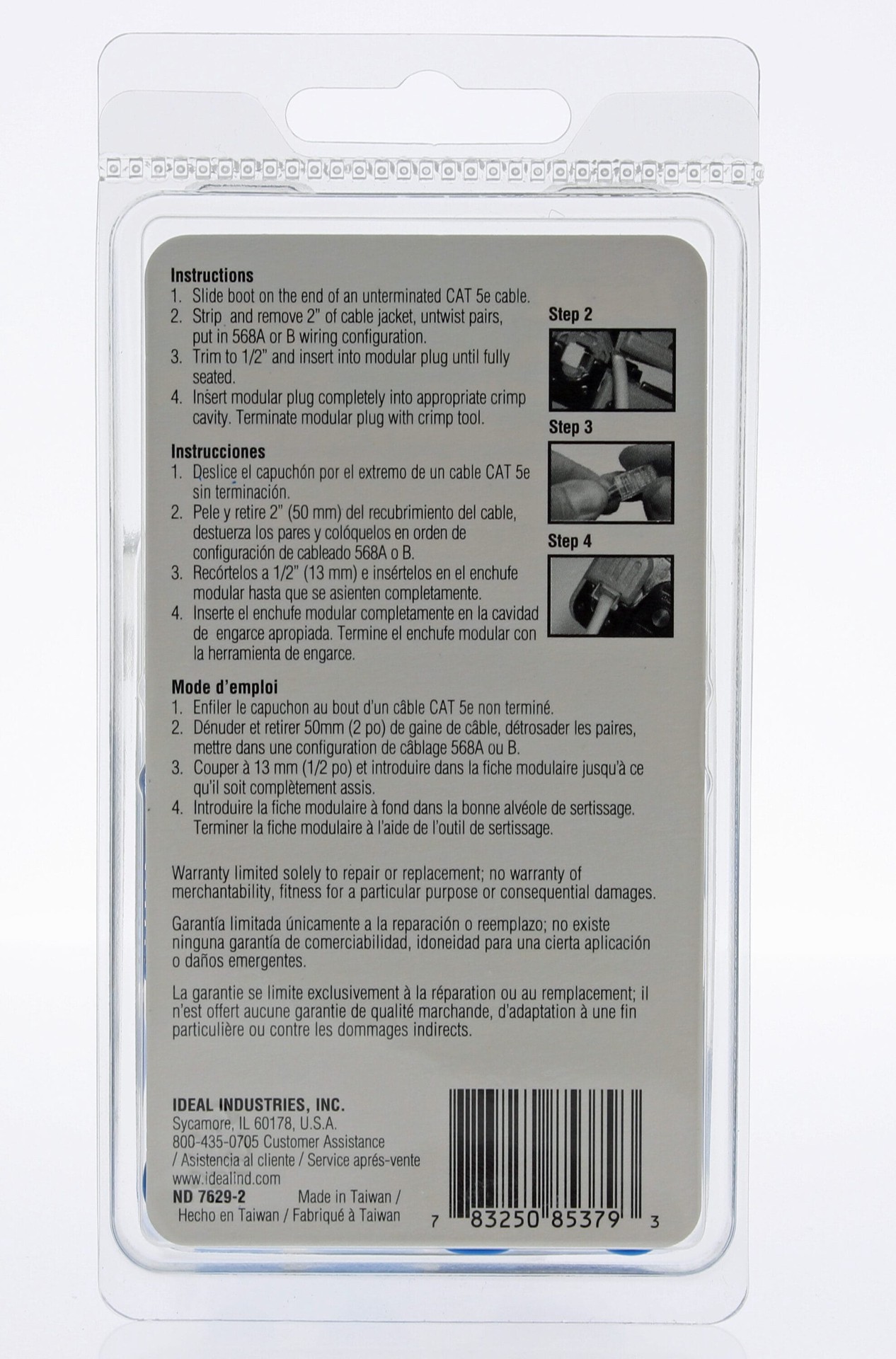 slide 3 of 6, IDEAL 15 -Pack Cat5e RJ45 Modular plug, 1 ct