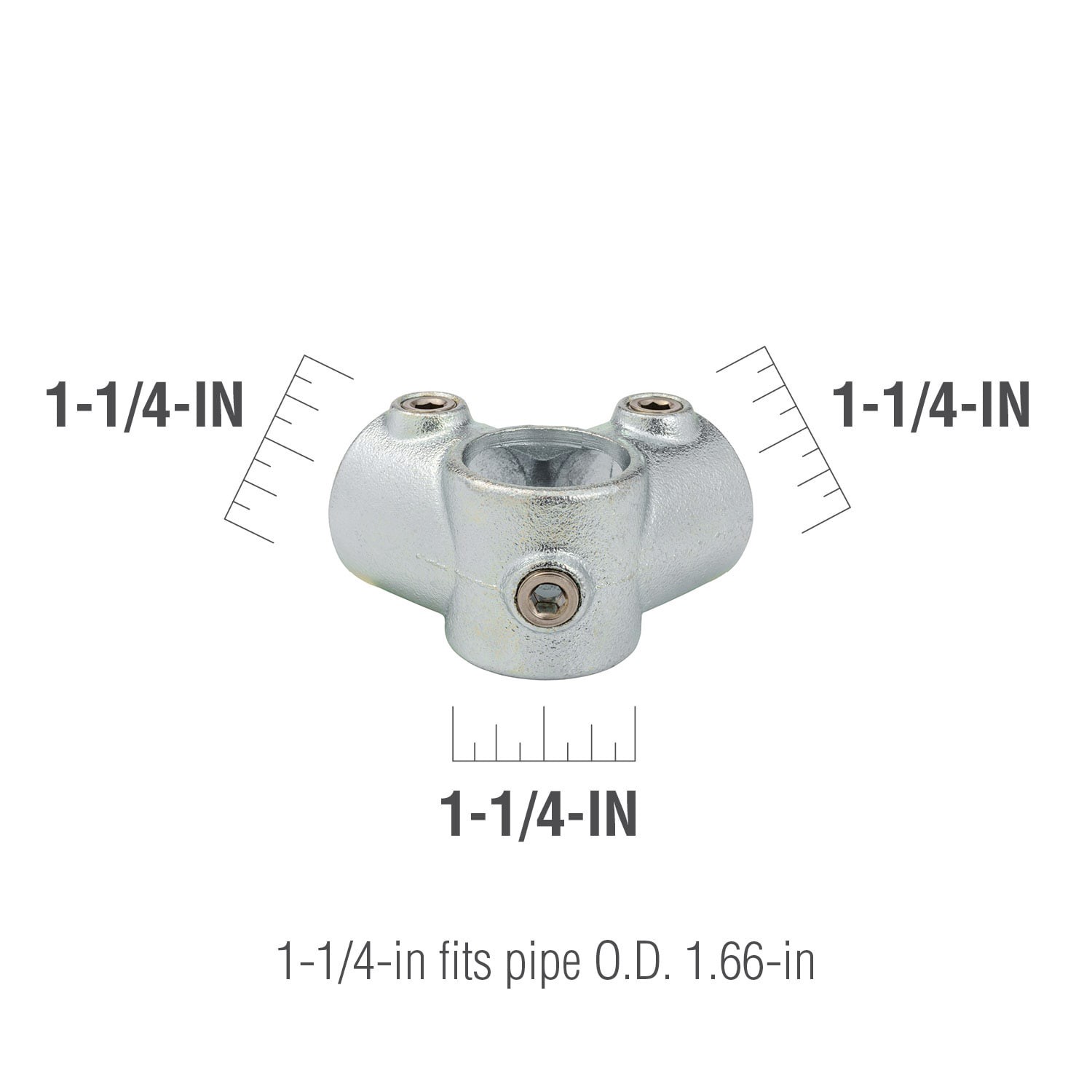 slide 3 of 6, SteelTek 1-1/4-in Structural Galvanized Side Outlet Tee, 1 ct