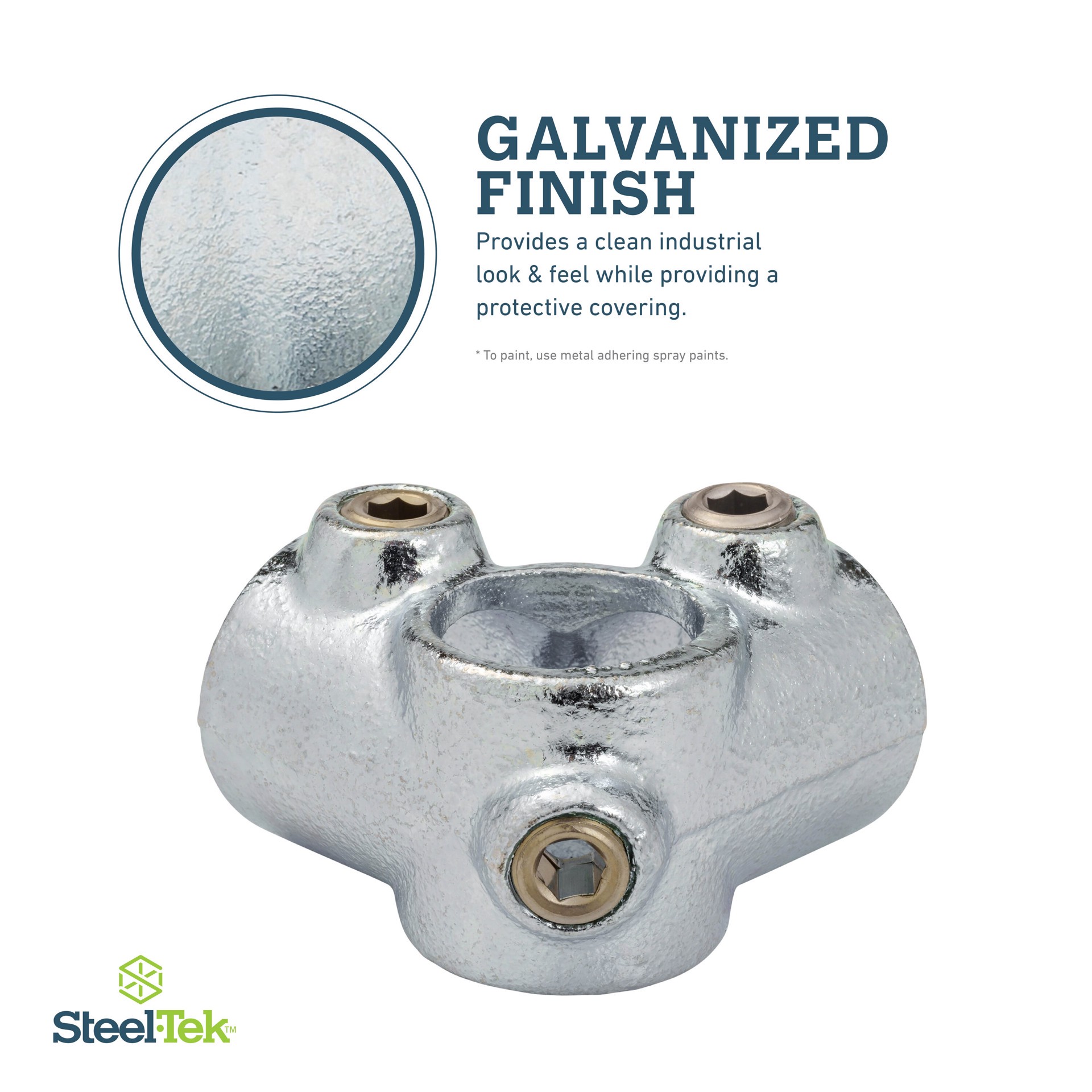 slide 6 of 6, SteelTek 1-1/4-in Structural Galvanized Side Outlet Tee, 1 ct