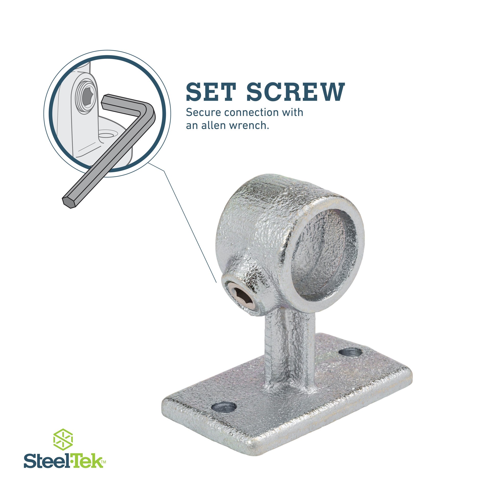 slide 5 of 6, SteelTek 1-1/4-in Structural Galvanized Rail Support, 1 ct