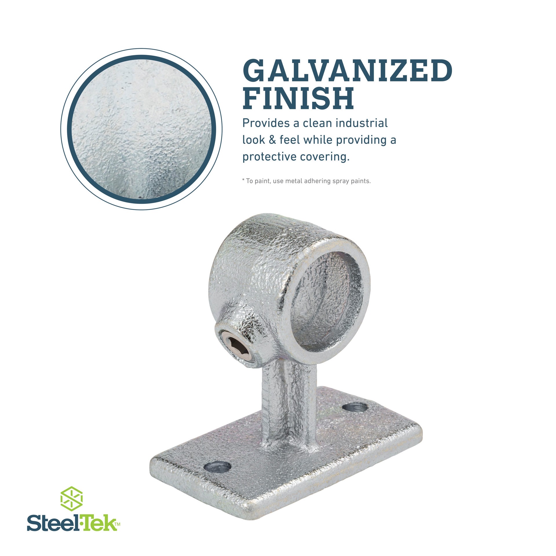 slide 6 of 6, SteelTek 1-1/4-in Structural Galvanized Rail Support, 1 ct