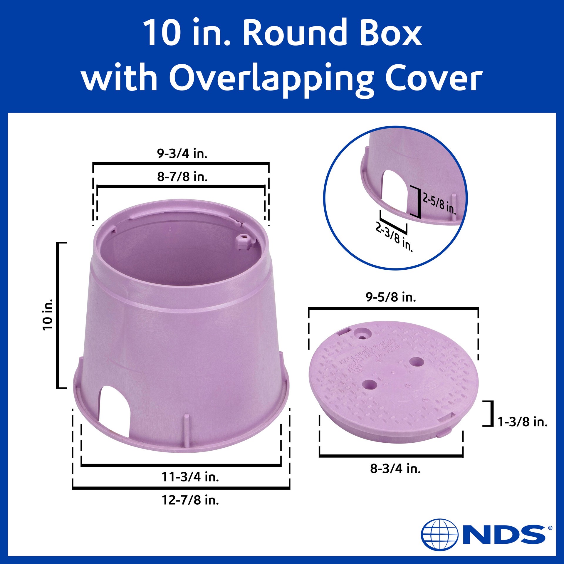 slide 2 of 6, NDS 12.88-in L x 12.88-in W x 10-in H Round Valve Box, 1 ct