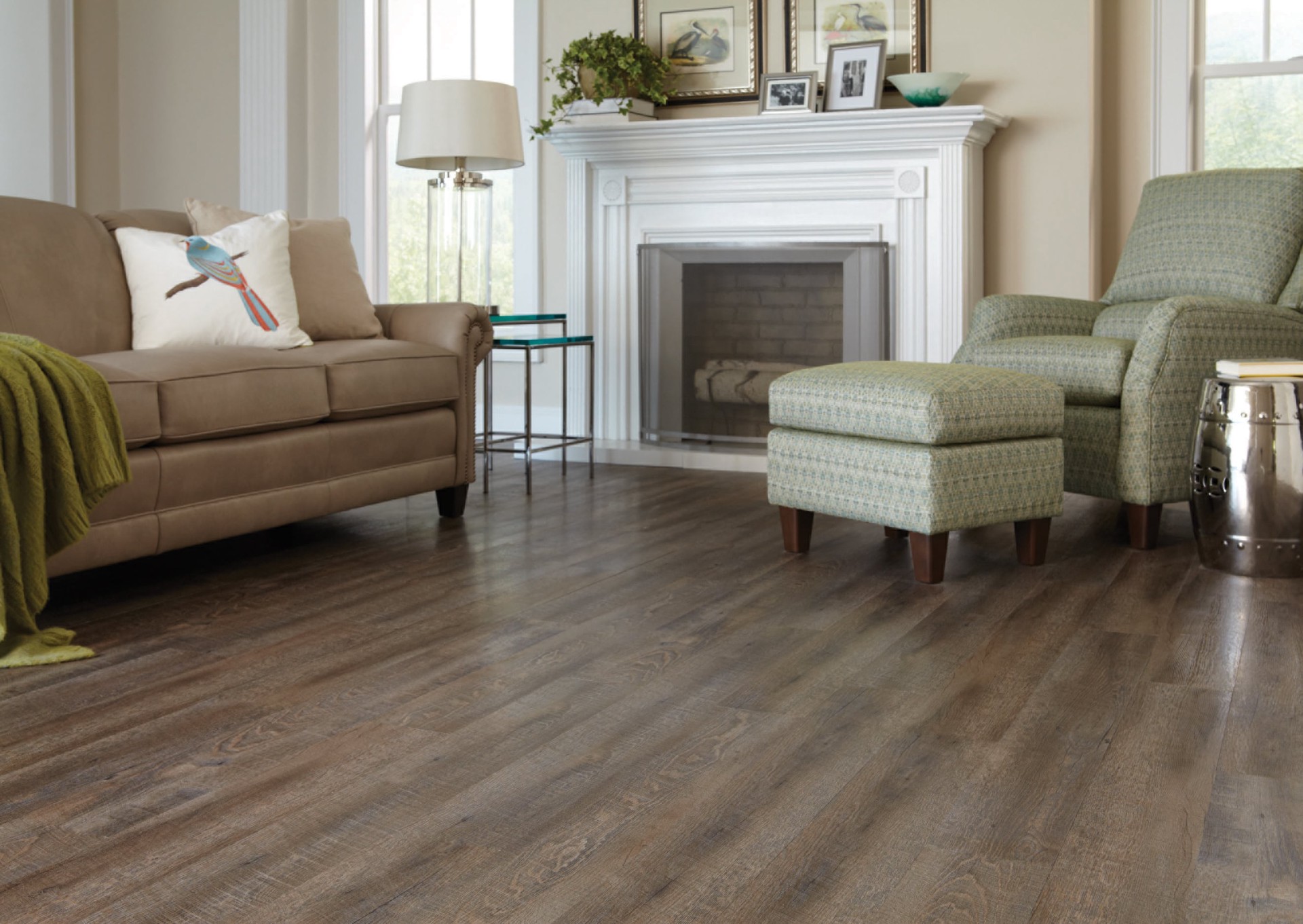 slide 6 of 6, Style Selections Driftwood 3-mil x 6-in W x 36-in L Peel and Stick Luxury Vinyl Plank Flooring ( 1.5-sq ft Piece ), 1 ct