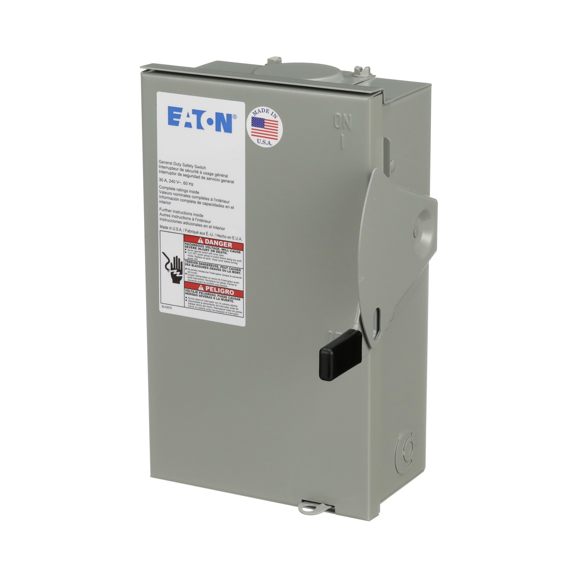 slide 2 of 6, Eaton 30 Amp Single phase (120V/240V) Non-fusible Outdoor General-duty Safety switch Disconnect, 1 ct