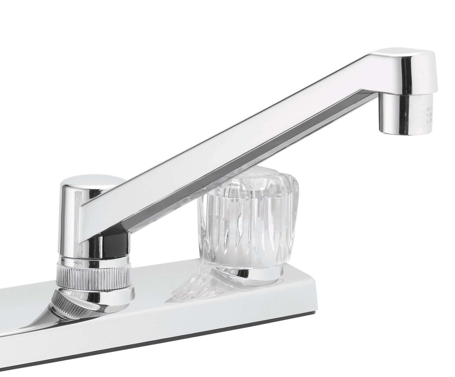slide 4 of 5, Project Source Chrome Double Handle Deck-mount Kitchen Faucet (Includes Deck Plate), 1 ct