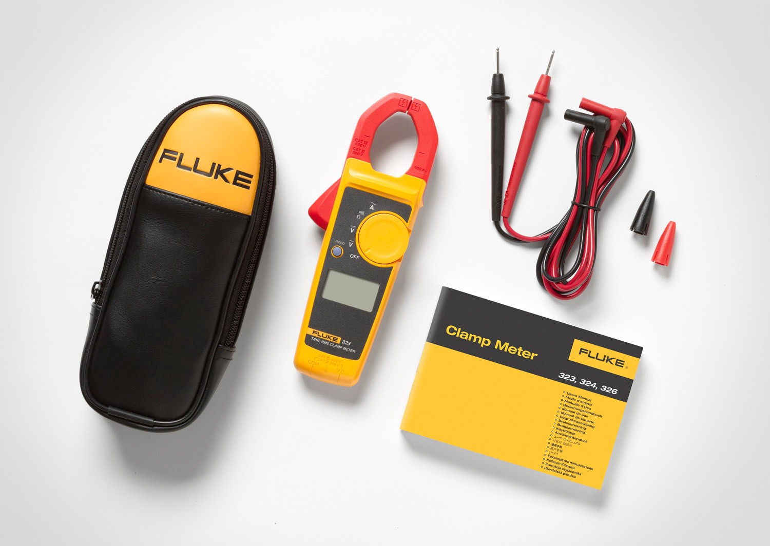 slide 2 of 4, Fluke 323 True-rms Digital Display Clamp meter Multimeter 400 Amp 600 -Volt, 1 ct