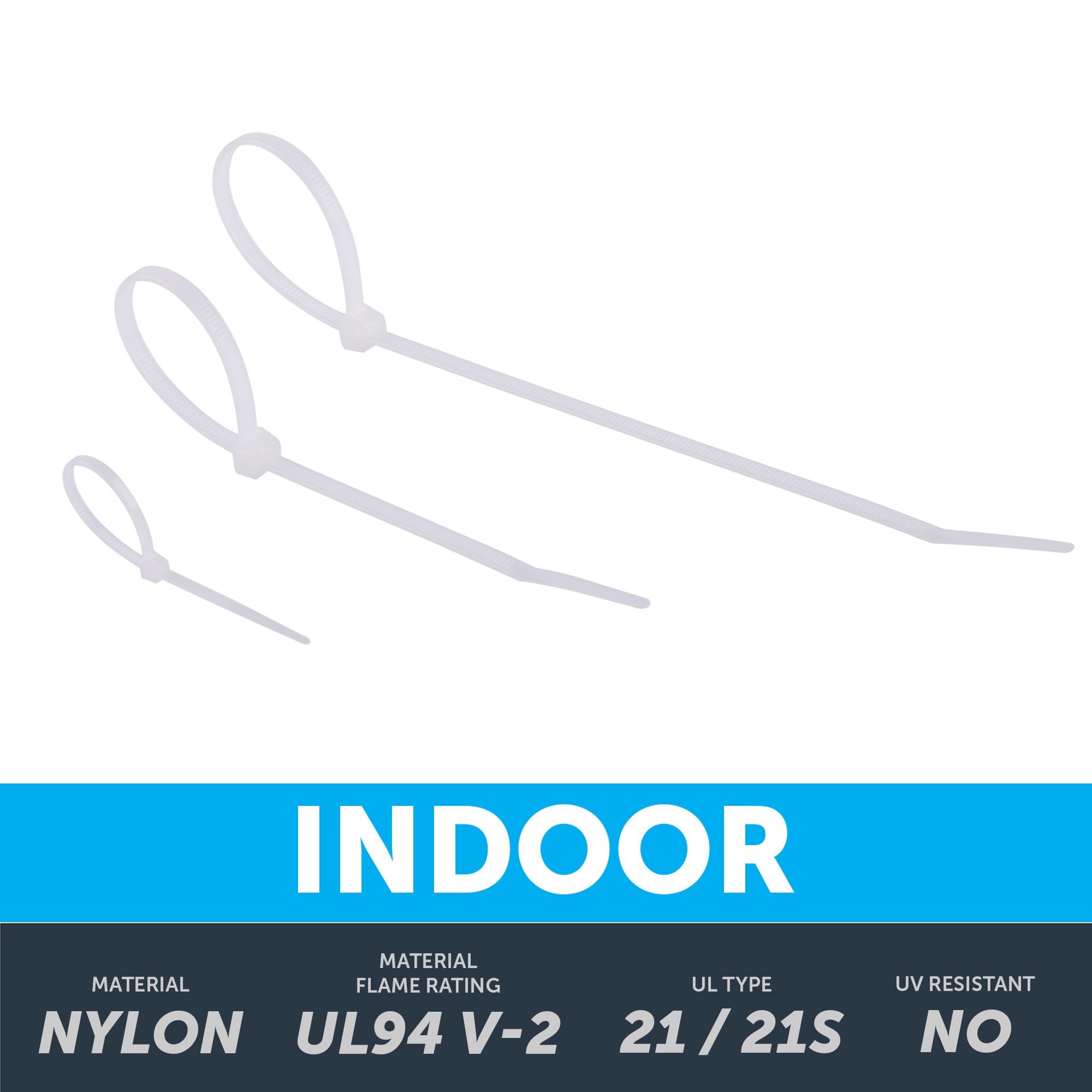 slide 3 of 6, Utilitech 75-lb Tensile Strength Multiple Sizes Nylon Zip ties Off-white 500 -Pack, 1 ct