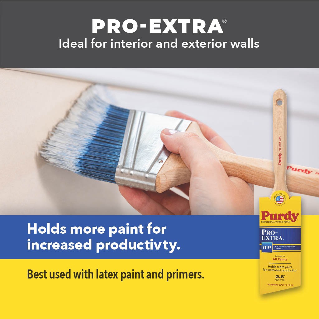 slide 2 of 6, Purdy Pro-Extra 3-in Reusable Flat Wall Trim Brush, 1 ct