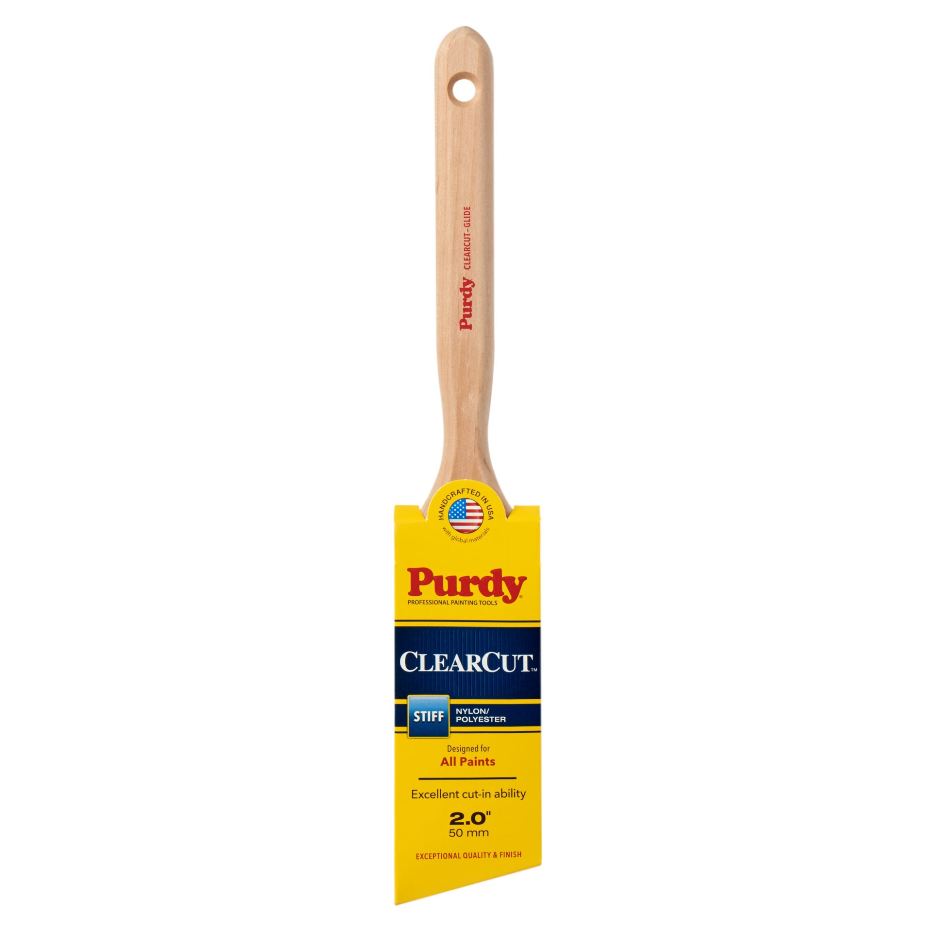 slide 1 of 6, Purdy Clearcut 2-in Reusable Angle Wall Trim Brush, 1 ct