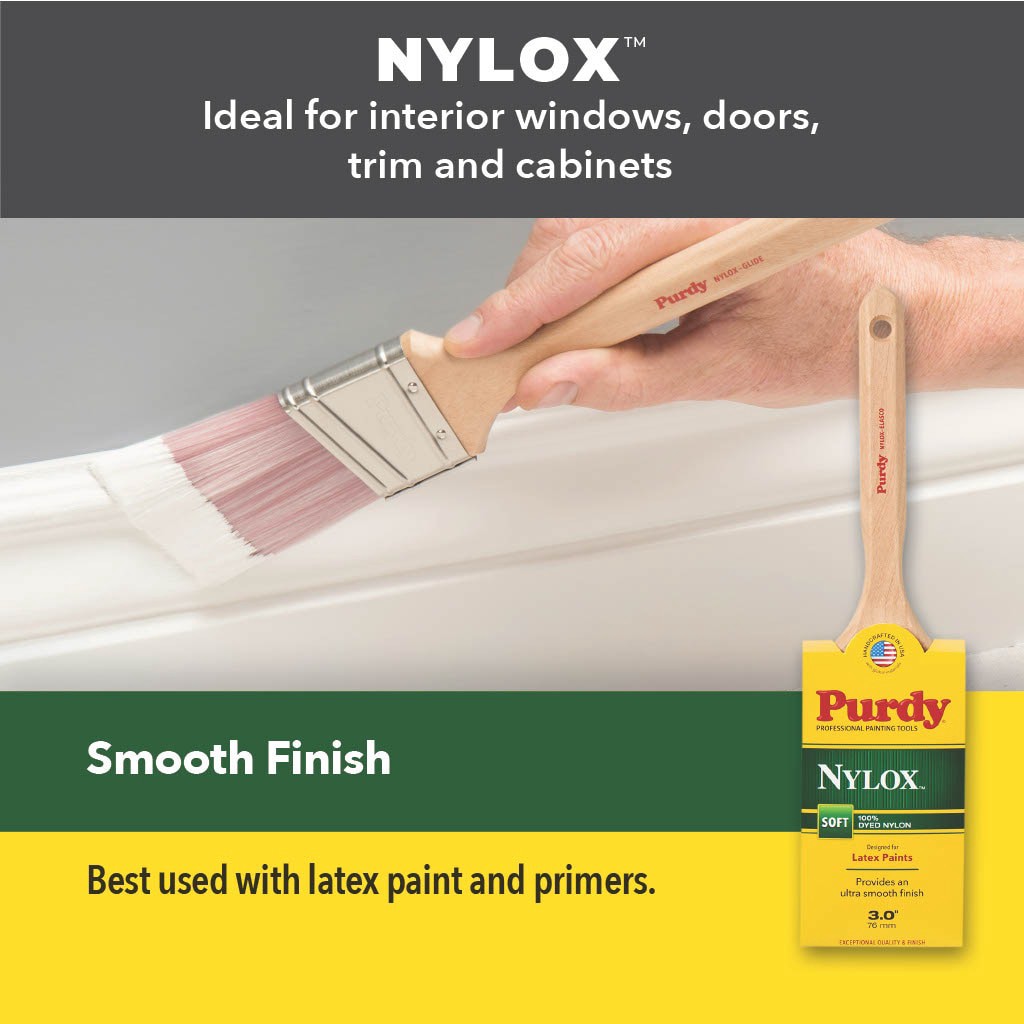 slide 2 of 6, Purdy Nylox 2-in Reusable Angle Wall Trim Brush, 1 ct
