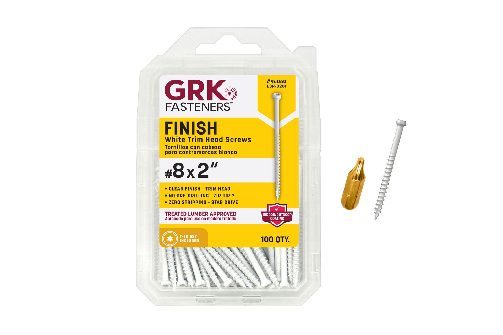 slide 1 of 6, GRK #8 x 2-in Polymer Exterior Trim screws ( 100 -Per Box ), 1 ct