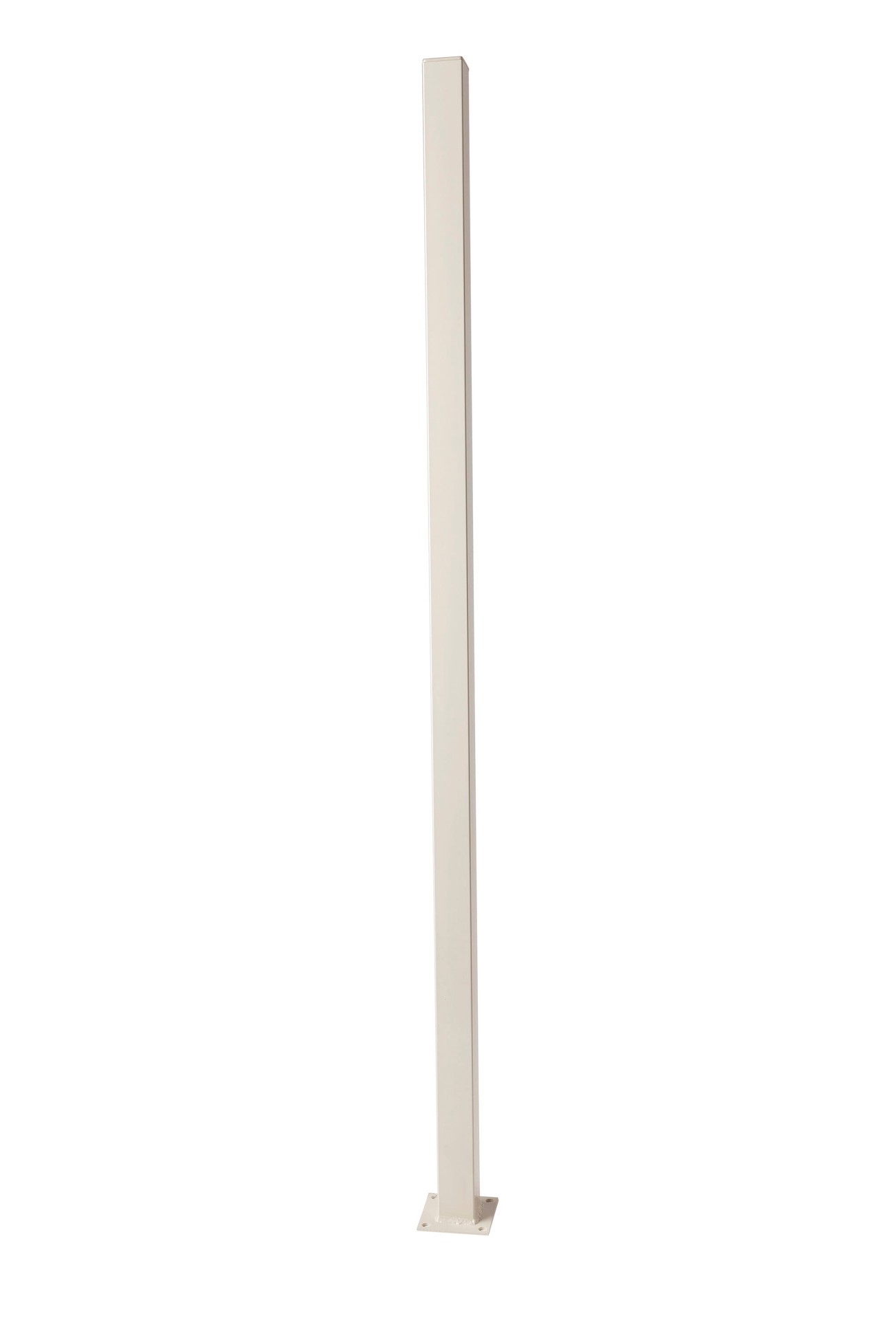 slide 1 of 1, Merchants Metals 5-ft H x 2-in W Navajo White Galvanized steel Security and yard Universal Fence post, 1 ct