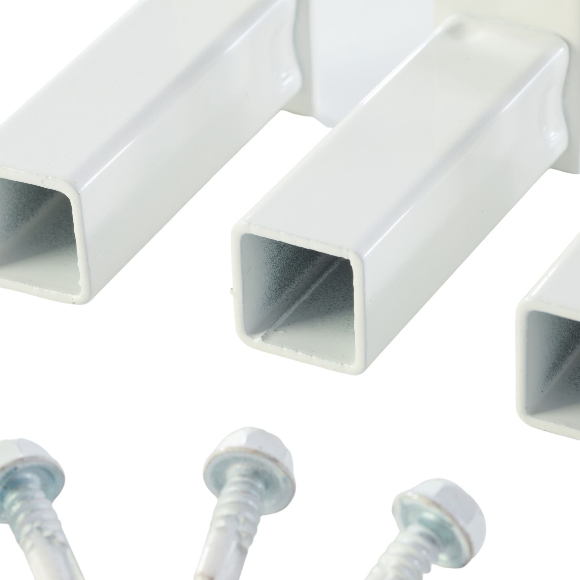 slide 2 of 6, Merchants Metals 1-in White Galvanized steel For Multiple Fence Types 4 -Pack, 1 ct