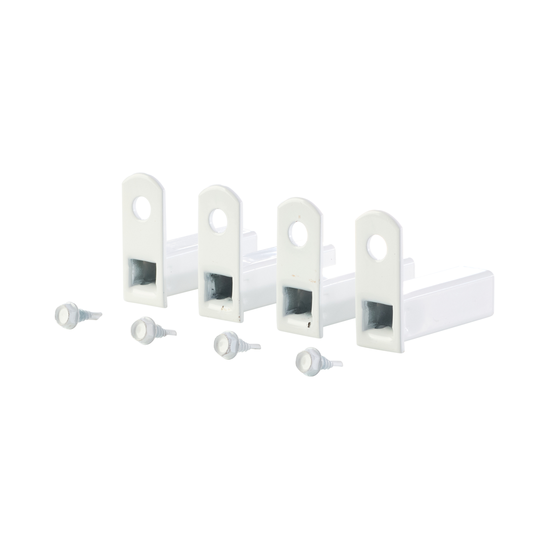 slide 6 of 6, Merchants Metals 1-in White Galvanized steel For Multiple Fence Types 4 -Pack, 1 ct