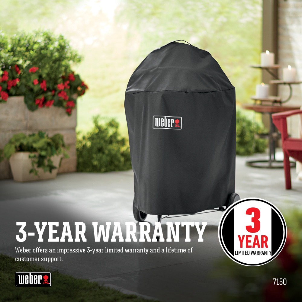 slide 4 of 5, Weber 25-in W x 35-in H Black Charcoal Grill Cover, 1 ct