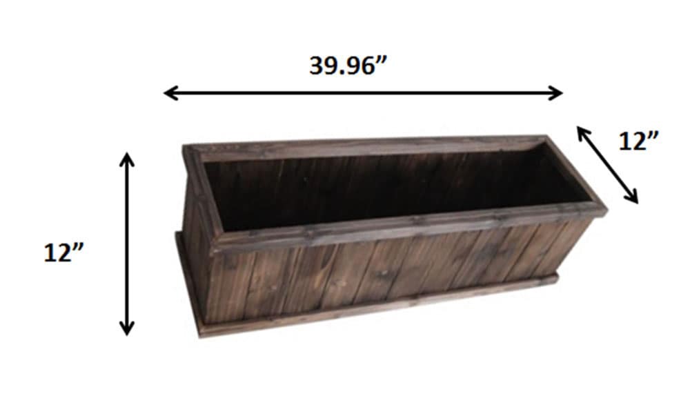 slide 6 of 6, Style Selections Rectangle 12.0-in W x 12-in H x 12-in D Black Wood Indoor/Outdoor Window box, 1 ct