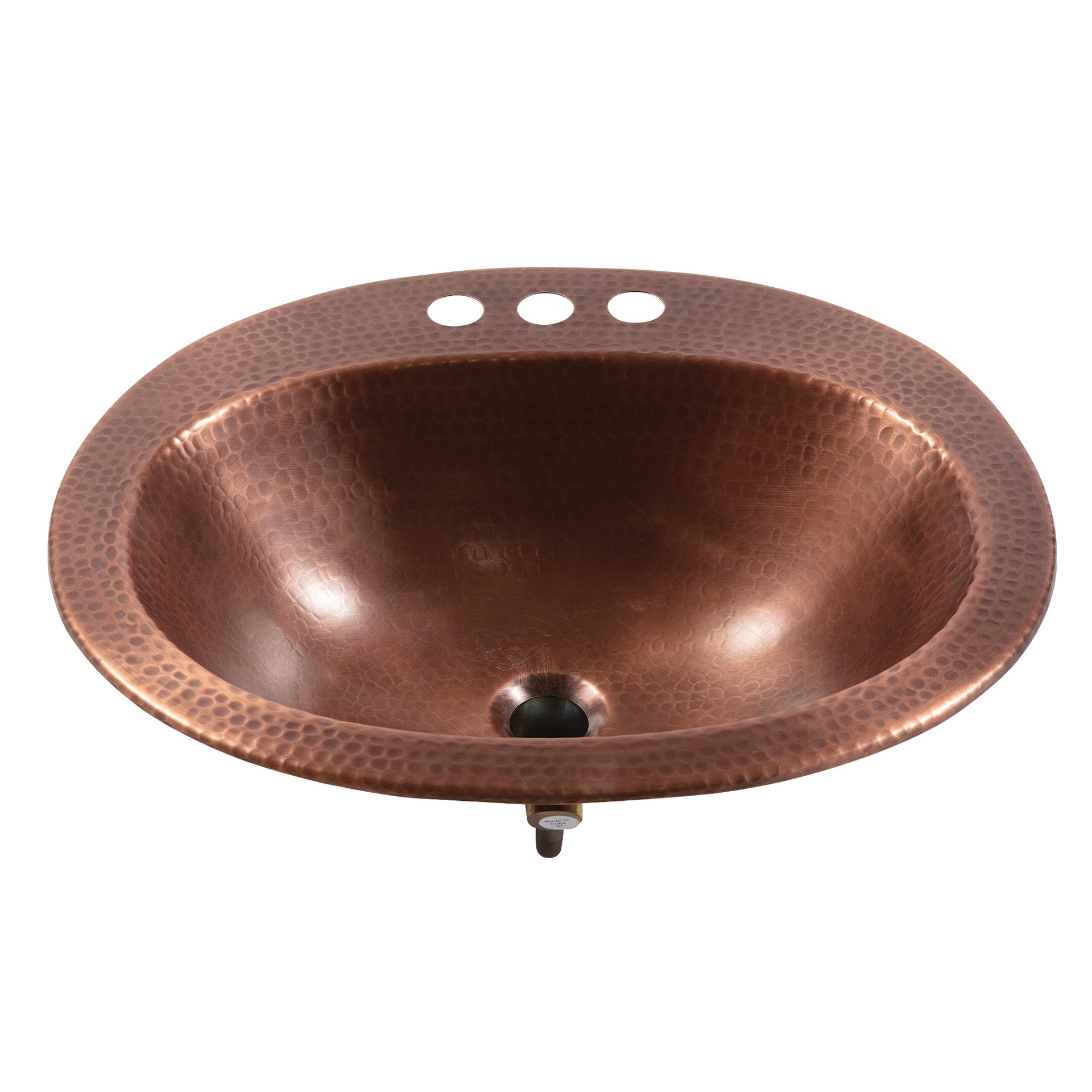 slide 3 of 6, SINKOLOGY Rutherford Copper 17-in Drop-in Oval Rustic Antique Copper Bathroom Sink, 1 ct
