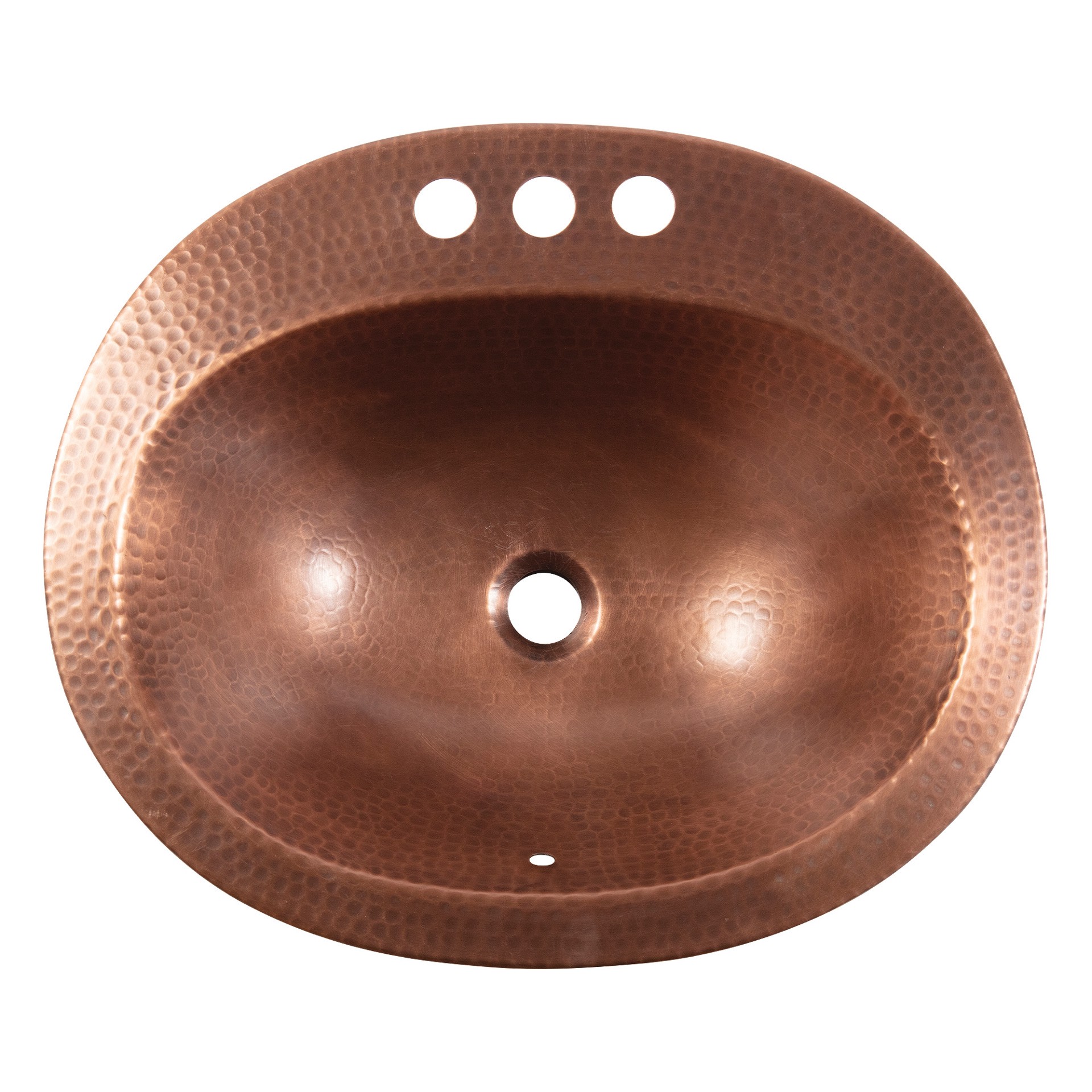 slide 4 of 6, SINKOLOGY Rutherford Copper 17-in Drop-in Oval Rustic Antique Copper Bathroom Sink, 1 ct