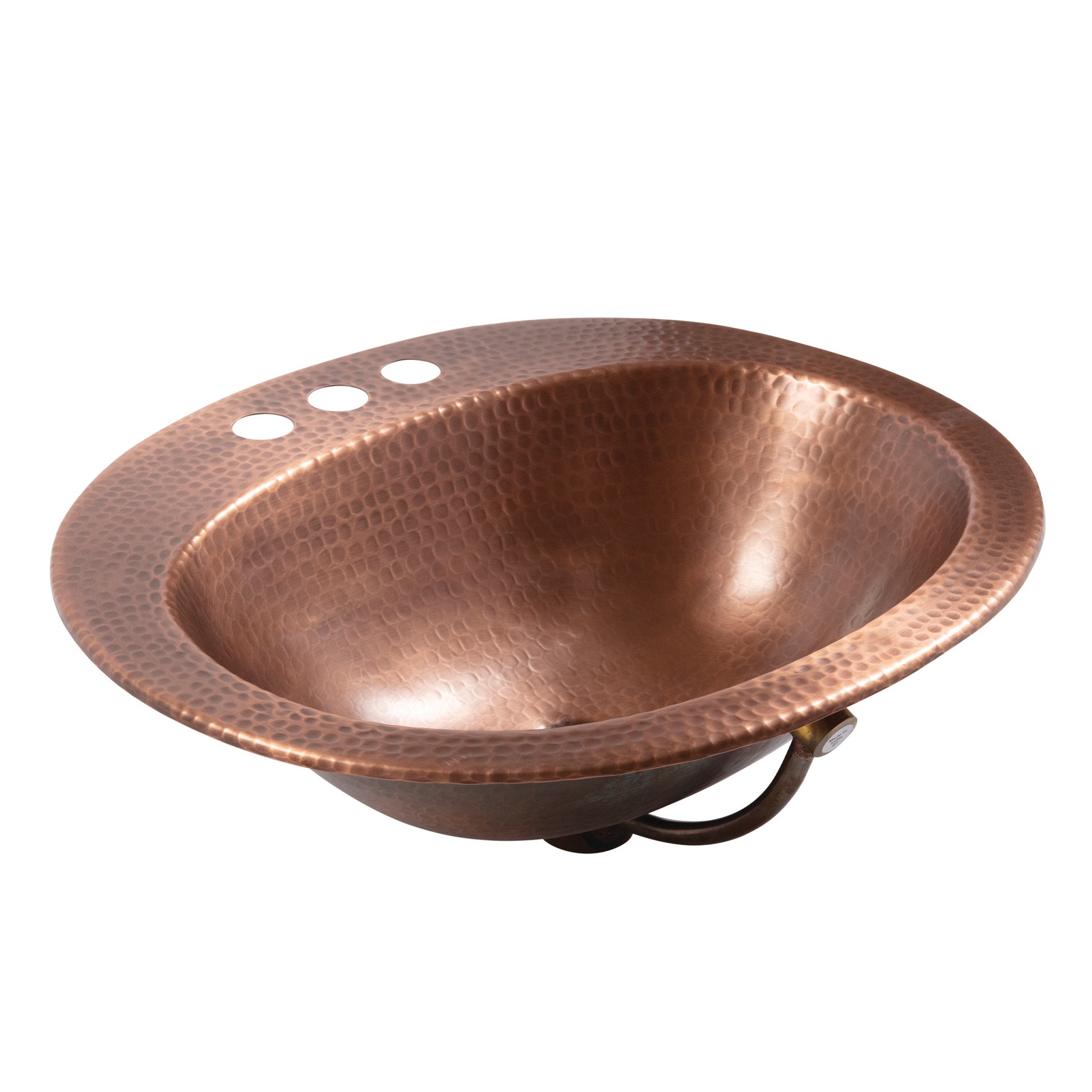 slide 5 of 6, SINKOLOGY Rutherford Copper 17-in Drop-in Oval Rustic Antique Copper Bathroom Sink, 1 ct
