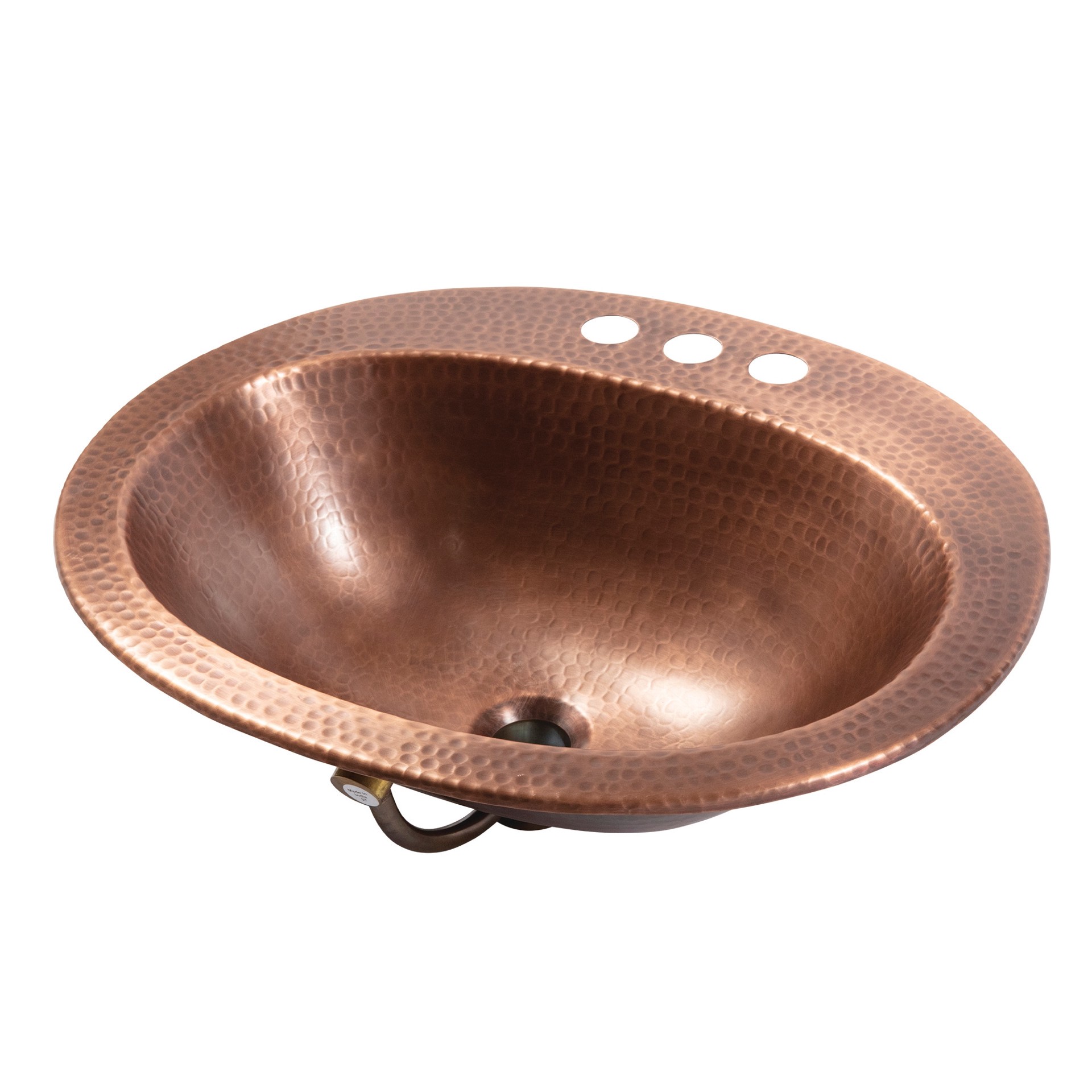 slide 1 of 6, SINKOLOGY Rutherford Copper 17-in Drop-in Oval Rustic Antique Copper Bathroom Sink, 1 ct