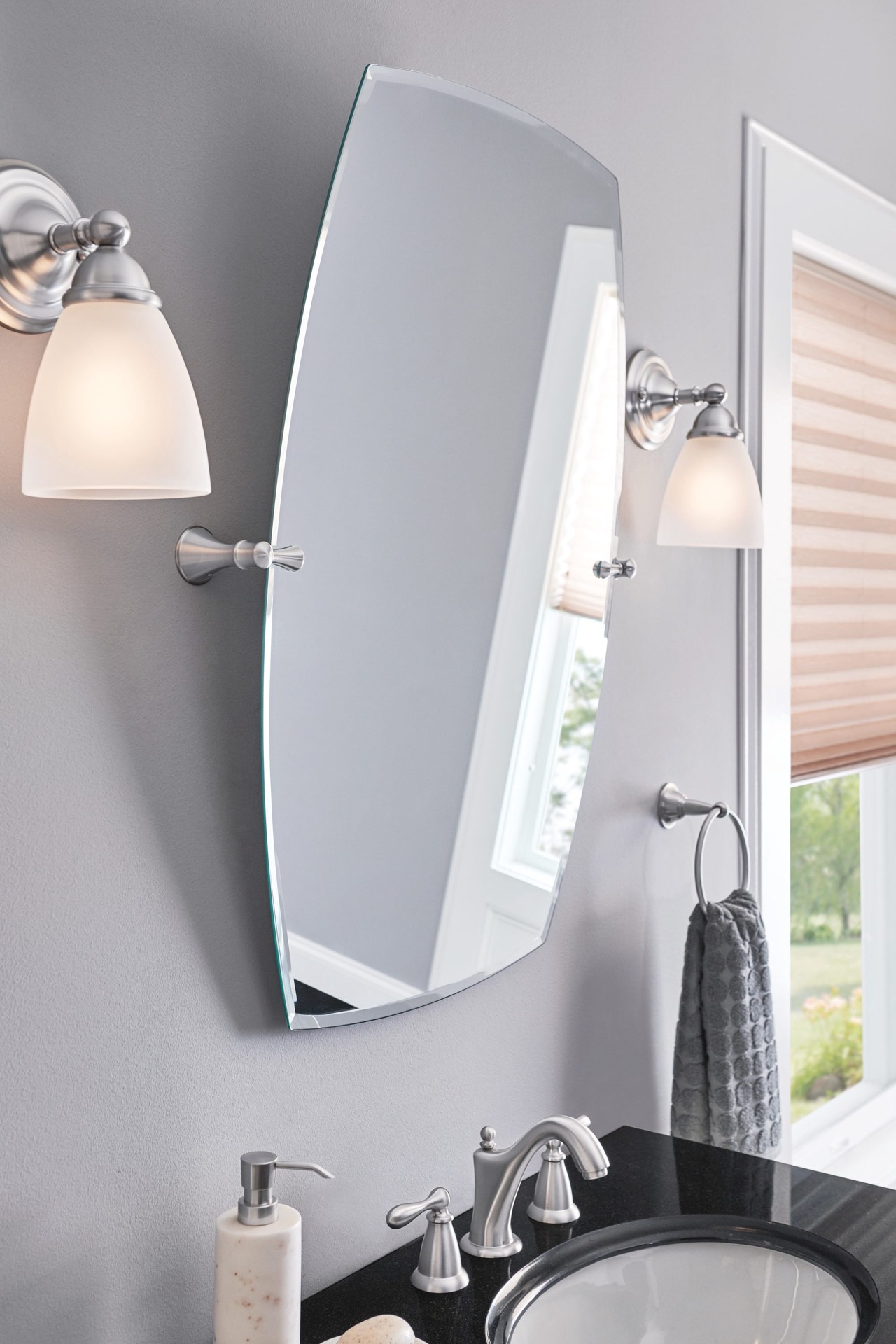 slide 3 of 6, Moen Caldwell Spot Resist Brushed Nickel Widespread 2-handle WaterSense Mid-arc Commercial/Residential Handle Bathroom Sink Faucet with Drain, 1 ct