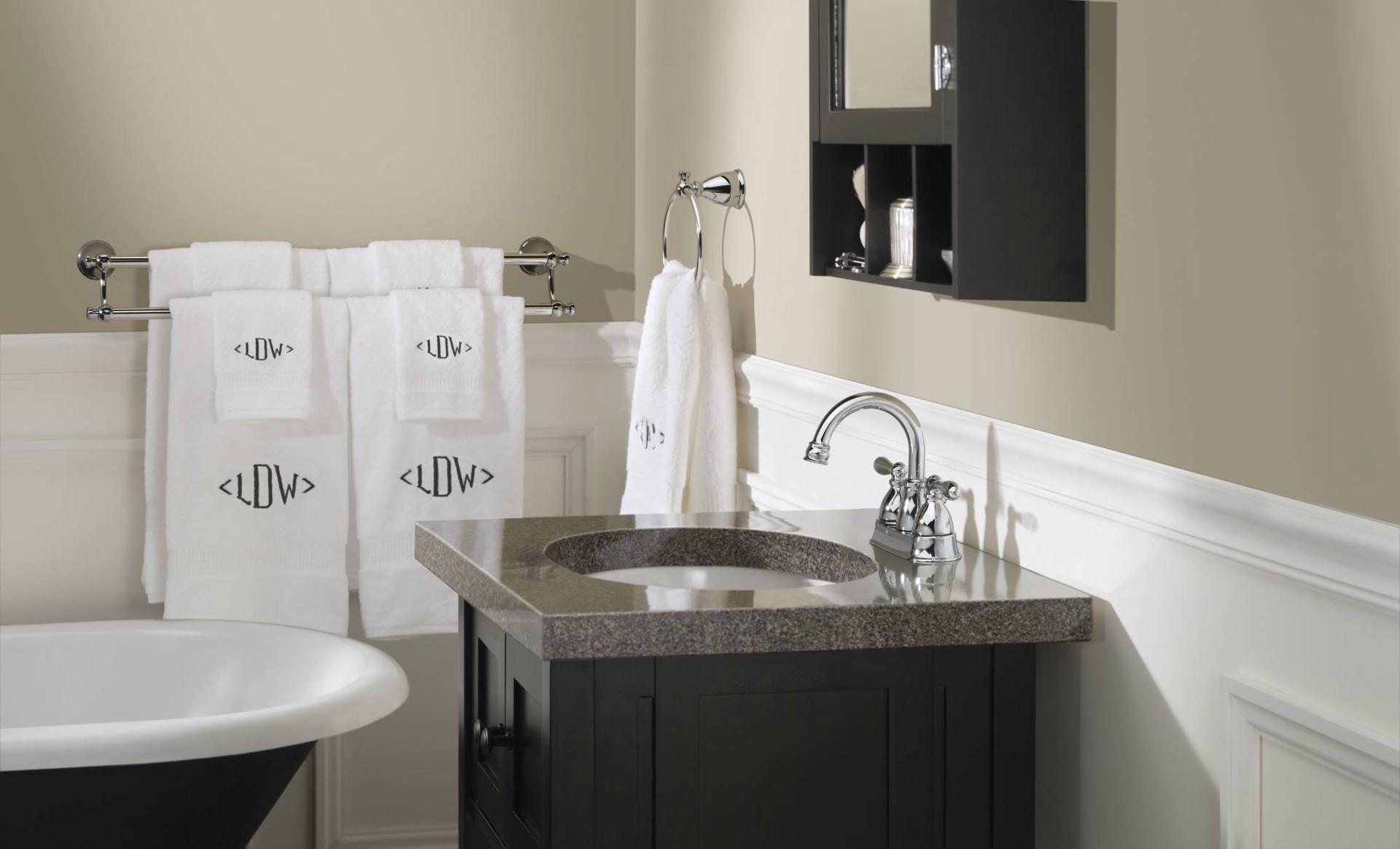 slide 5 of 6, Moen Caldwell Chrome 4-in centerset 2-handle WaterSense High-arc Commercial/Residential Handle Bathroom Sink Faucet with Drain, 1 ct