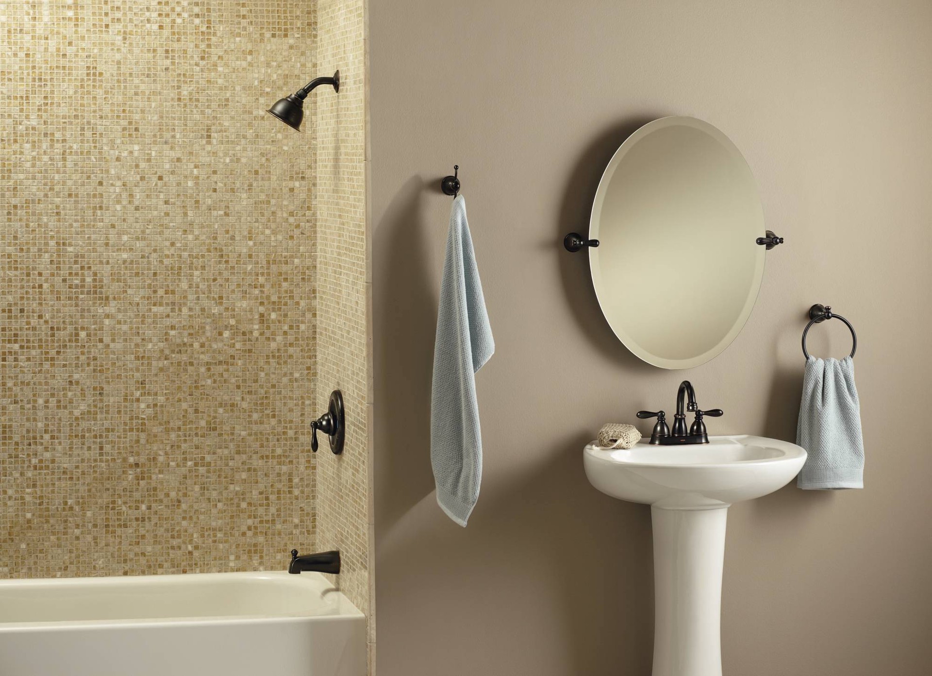 slide 4 of 6, Moen Caldwell Chrome 4-in centerset 2-handle WaterSense High-arc Commercial/Residential Handle Bathroom Sink Faucet with Drain, 1 ct