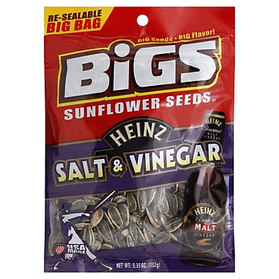 slide 1 of 1, Bigs Heinz Salt And Vinegar Flavor Sunflower Seeds Re-sealable Big Bag, 5.35 oz