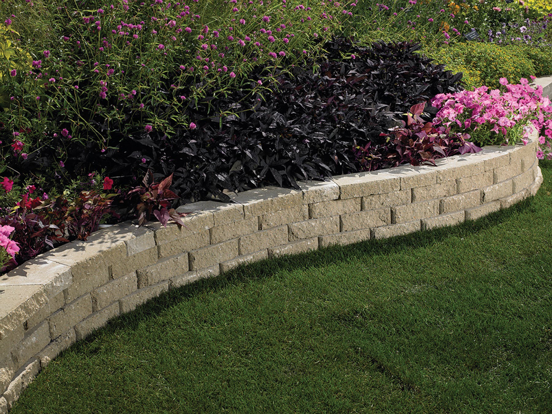 slide 5 of 6, 2.0-in H x 12.0-in L x 7.5-in D Red/Charcoal Concrete Retaining wall cap, 1 ct