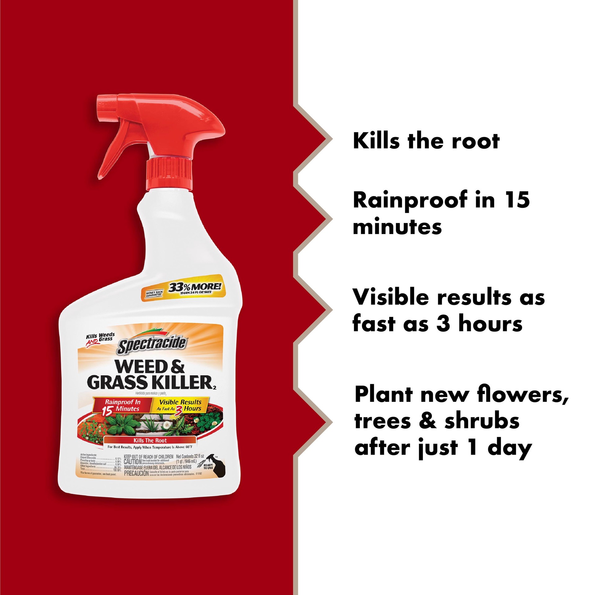 slide 2 of 6, Spectracide Ready-to-Use 32 -oz Trigger spray Weed and Grass Killer, 1 ct