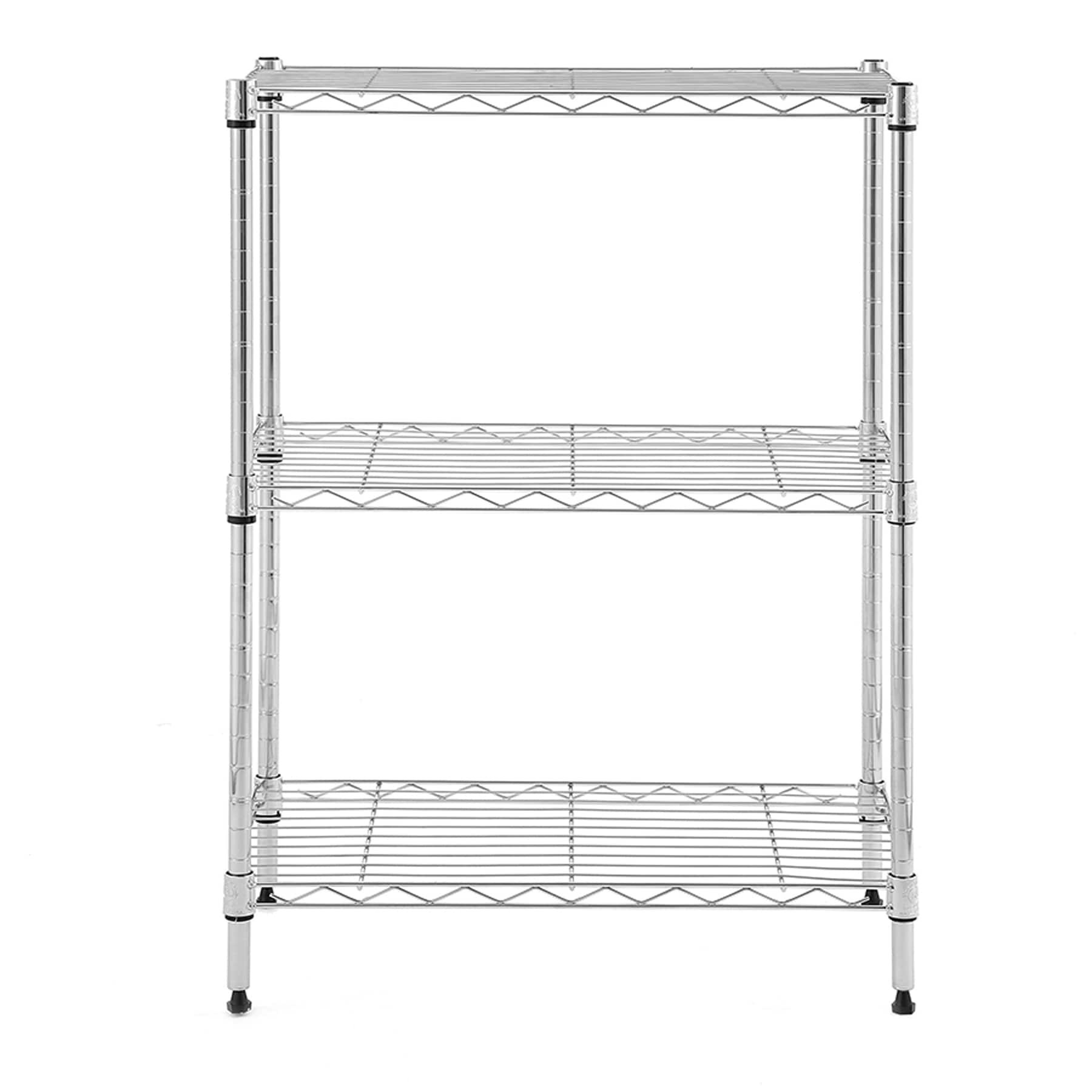 slide 1 of 6, Style Selections 3 -Tier Chrome Steel Utility shelving unit ( 23-in W x 13.4-in D x 30.5-in H ), 1 ct