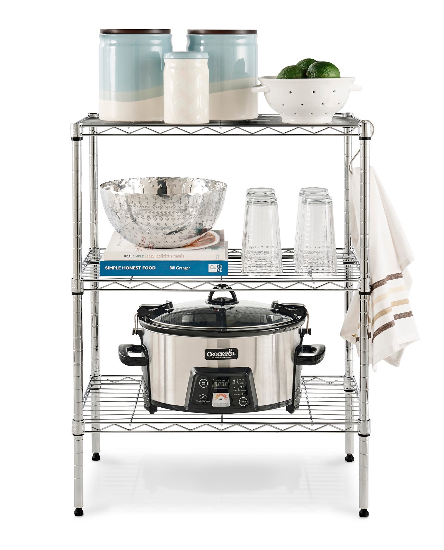 slide 4 of 6, Style Selections 3 -Tier Chrome Steel Utility shelving unit ( 23-in W x 13.4-in D x 30.5-in H ), 1 ct