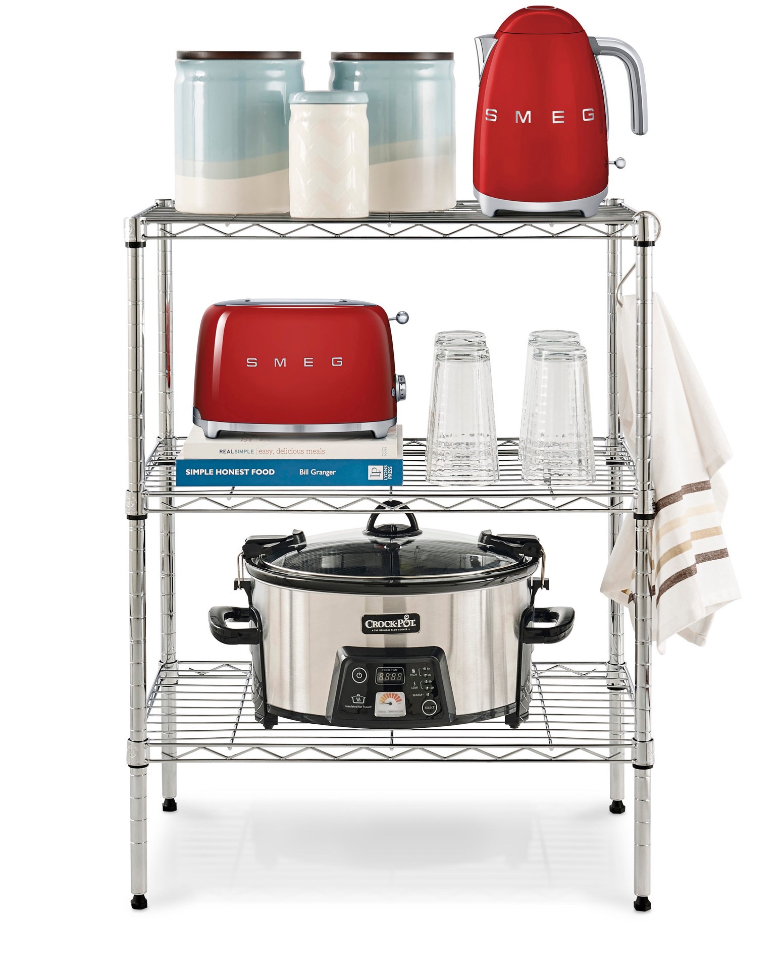 slide 5 of 6, Style Selections 3 -Tier Chrome Steel Utility shelving unit ( 23-in W x 13.4-in D x 30.5-in H ), 1 ct