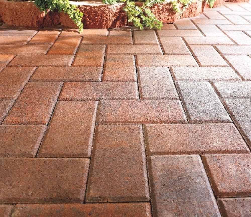 slide 5 of 6, 8-in L x 4-in W x 3-in H Rectangle Autumn blend Concrete Paver, 1 ct