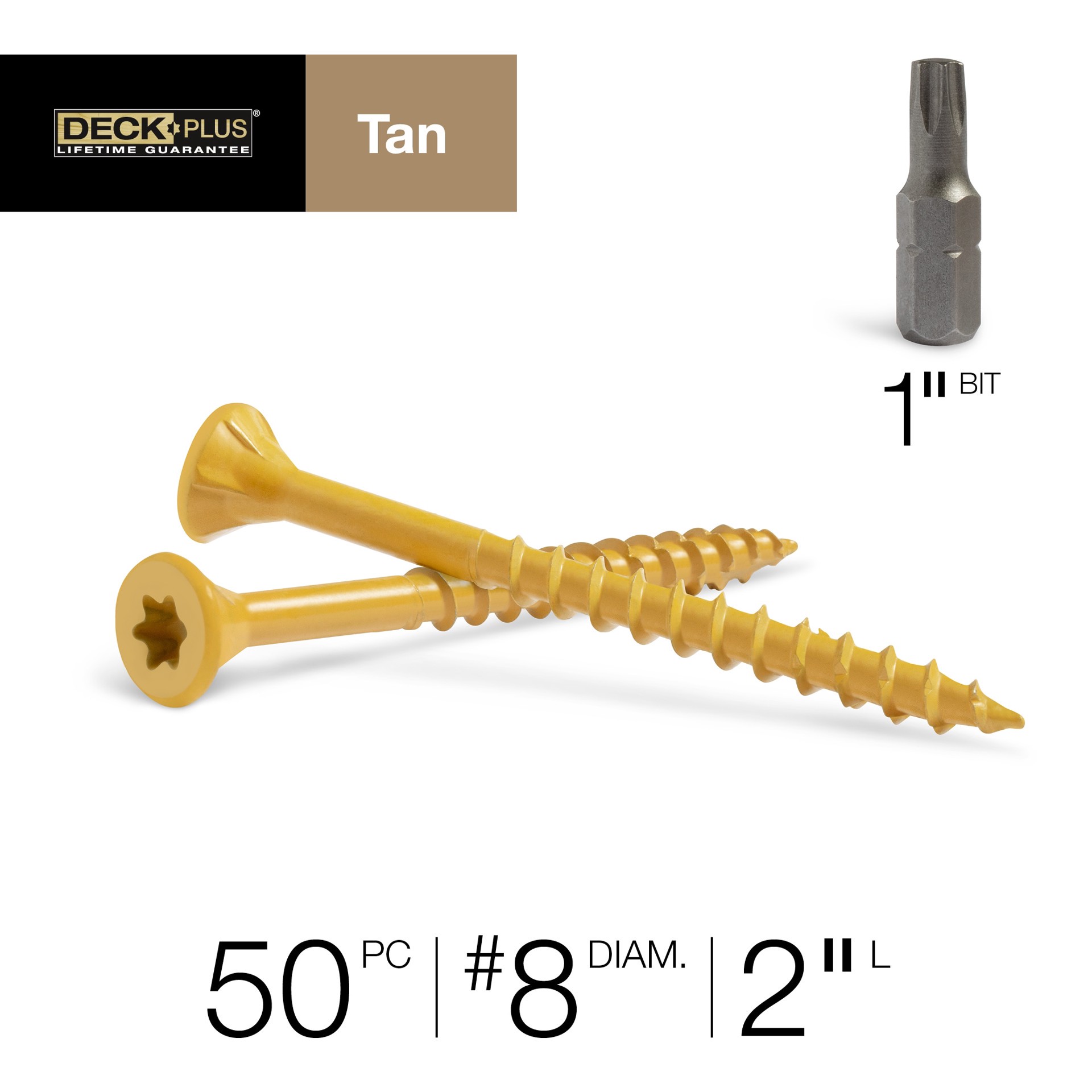 slide 2 of 6, Deck Plus #8 x 2-in Wood to wood Deck Screws ( 50 -Per Box ), 1 ct