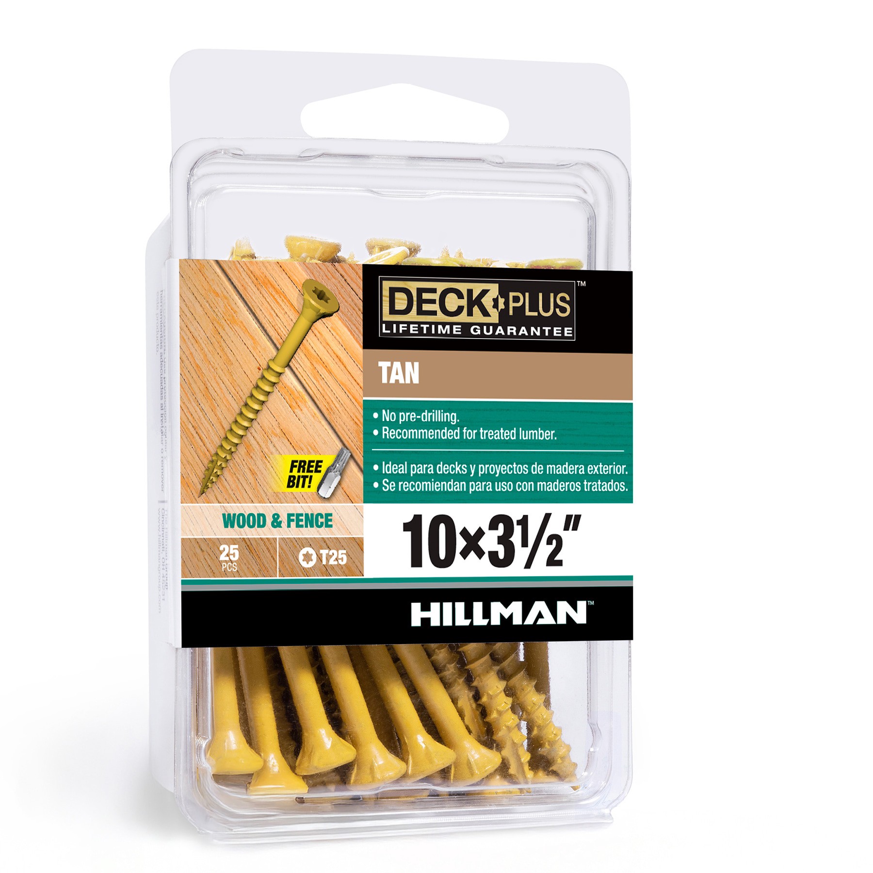 slide 1 of 6, Deck Plus #10 x 3-1/2-in Wood to wood Deck Screws ( 25 -Per Box ), 1 ct