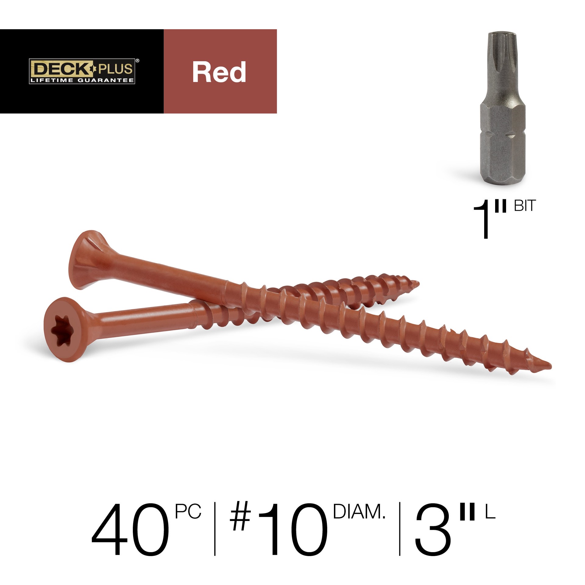 slide 2 of 6, Deck Plus #10 x 3-in Wood to wood Deck Screws ( 40 -Per Box ), 1 ct