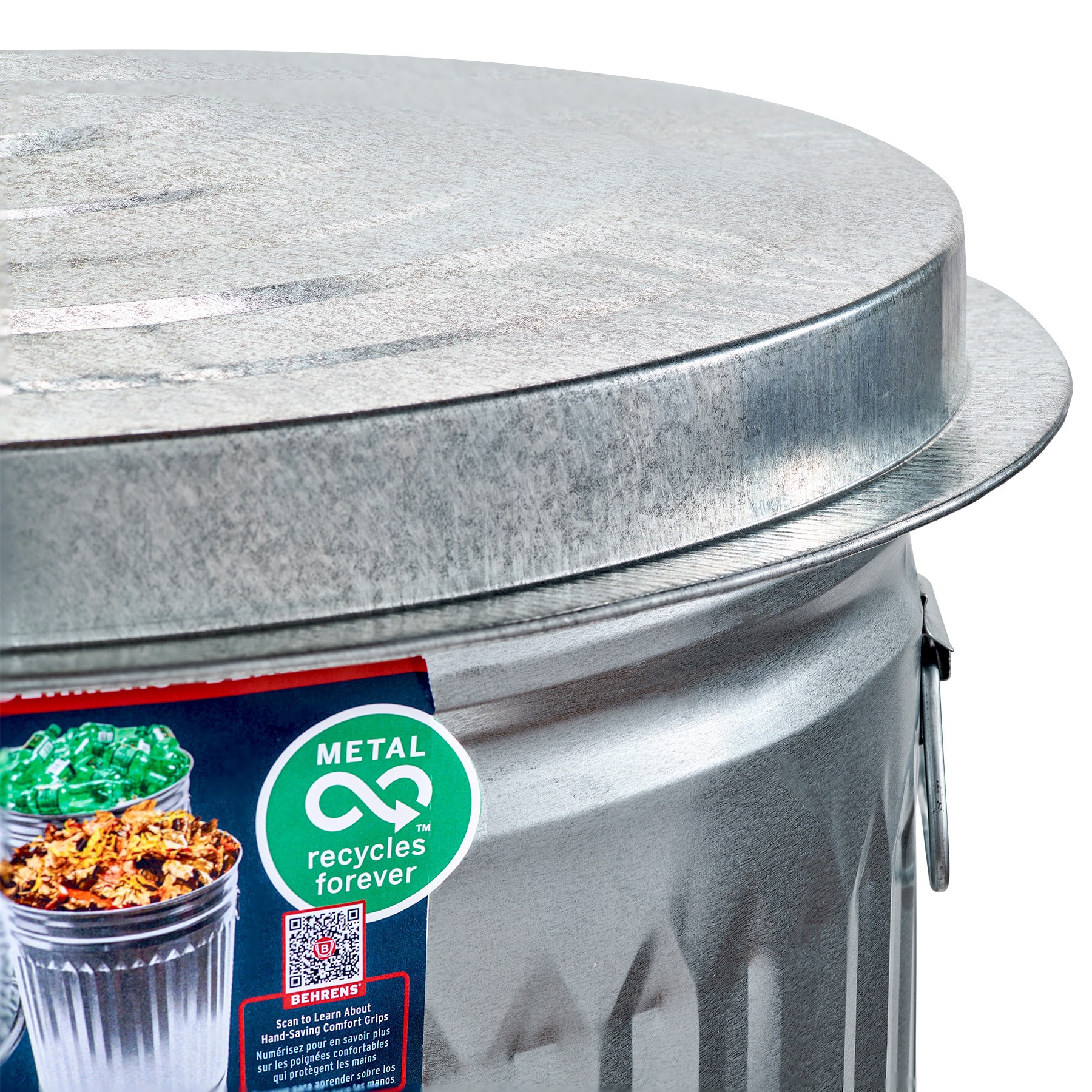 slide 6 of 6, Behrens 20 Gallon Galvanized Steel Indoor/Outdoor Kitchen Detached Lid Trash Can, 1 ct