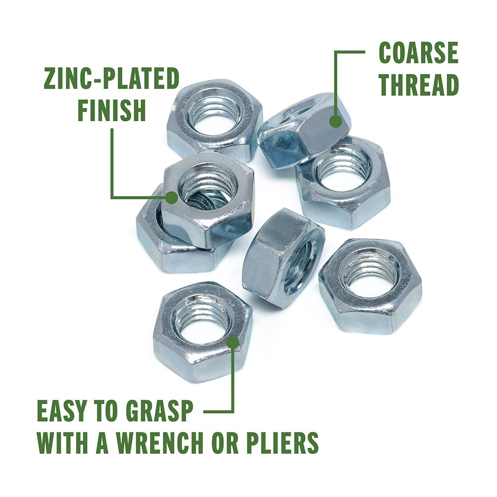 slide 3 of 6, Hillman 6mm x 1.00 Zinc-plated Steel Hex Nut ( 10 Count ), 1 ct