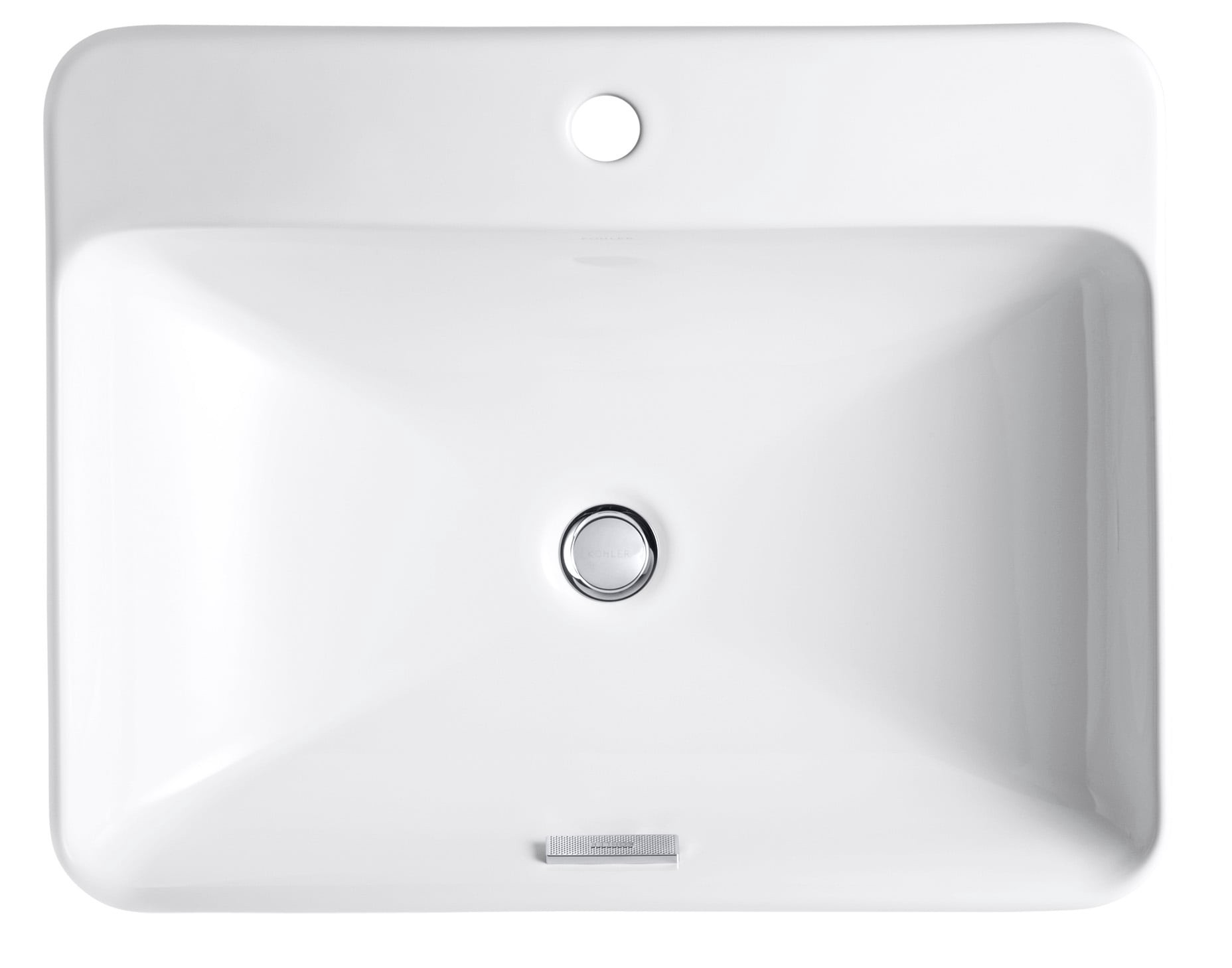 slide 2 of 6, KOHLER Vox Vitreous China 18.125-in Vessel Rectangular Modern White Bathroom Sink, 1 ct