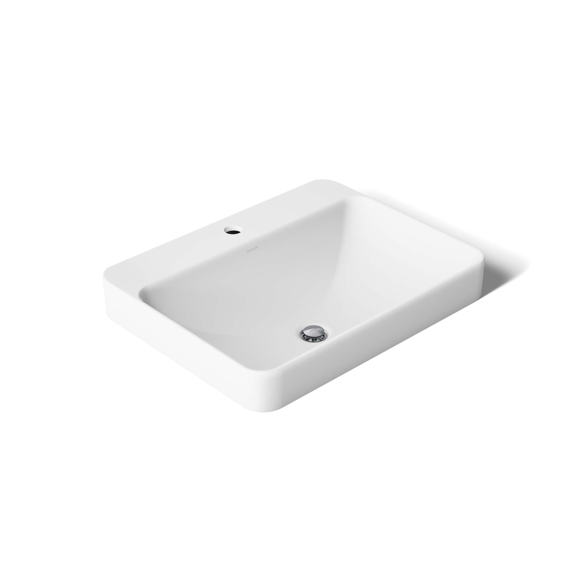 slide 4 of 6, KOHLER Vox Vitreous China 18.125-in Vessel Rectangular Modern White Bathroom Sink, 1 ct