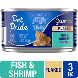 Pet Pride Flaked Fish & Shrimp Dinner Wet Cat Food