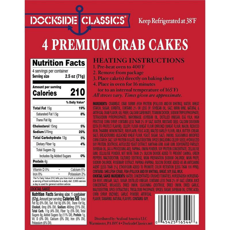 slide 3 of 3, Dockside Classics® premium crab cakes, 12 oz