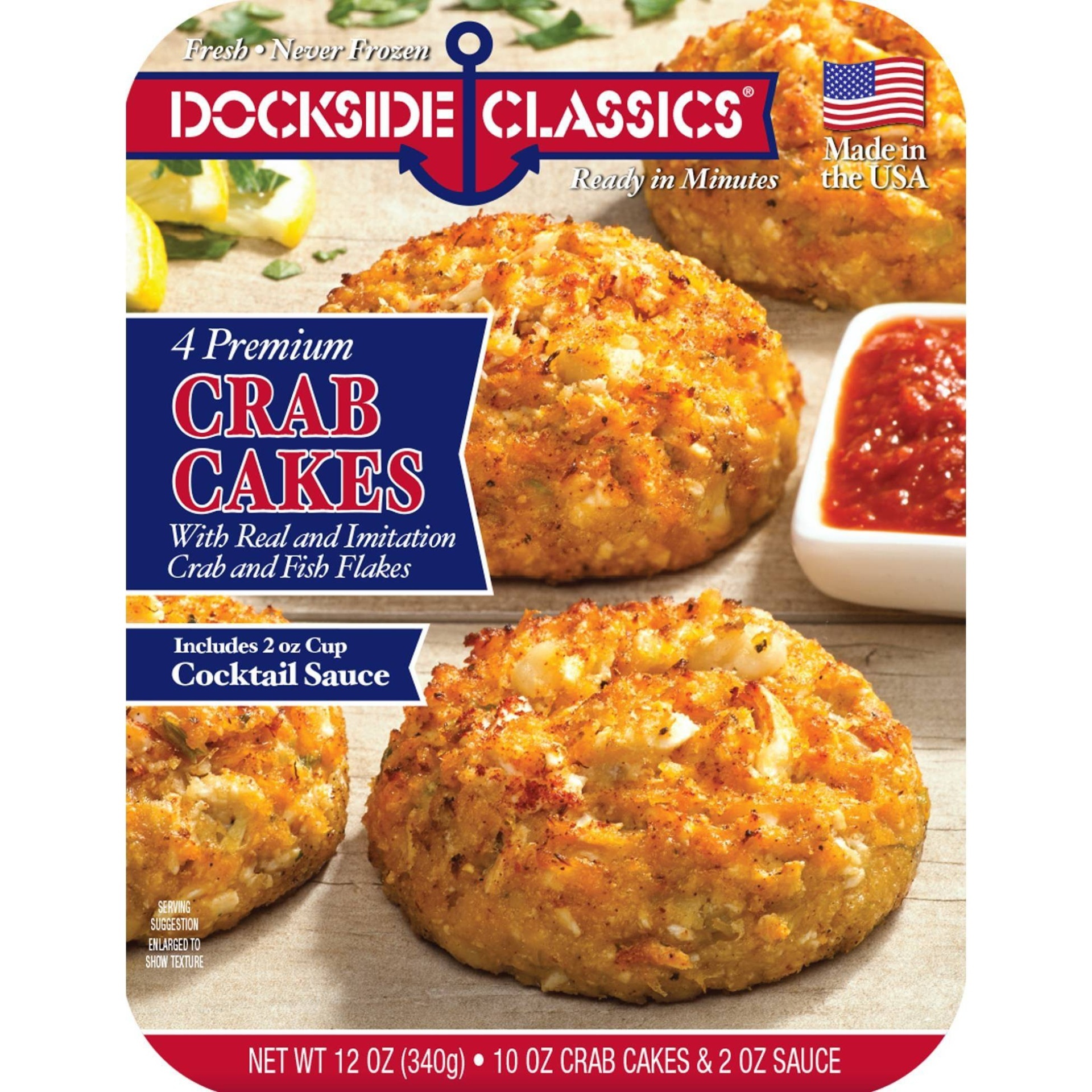 slide 1 of 1, Dockside Classics Crab Cakes - 12oz/4ct, 12 oz