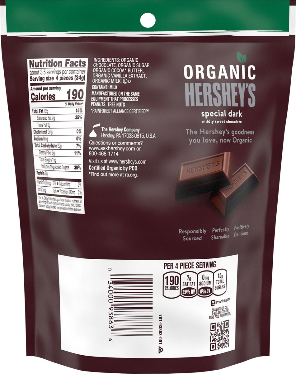 slide 3 of 3, Hershey's Organic Bar Special Dark Choc, 4.2 oz