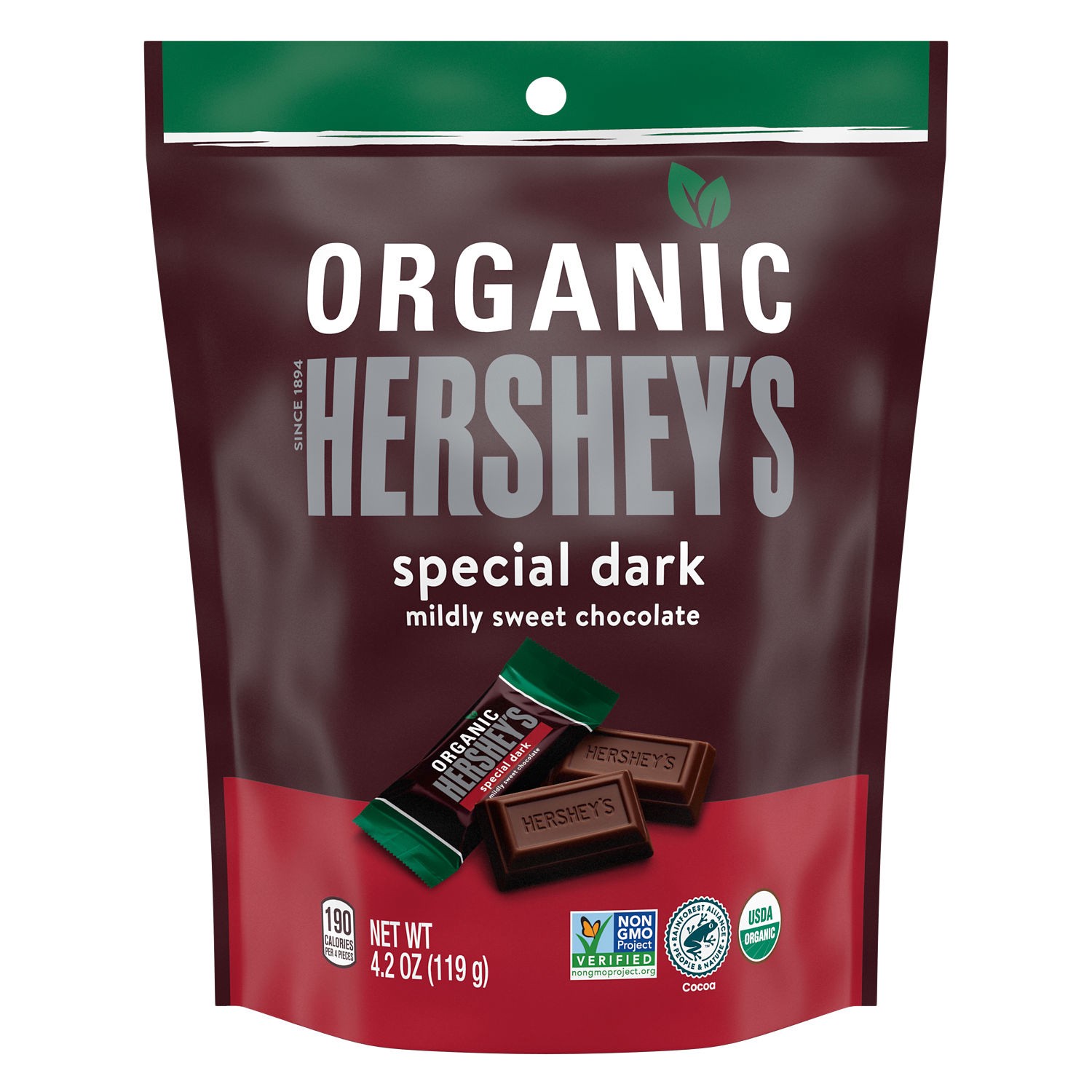 slide 1 of 3, Hershey's Organic Bar Special Dark Choc, 4.2 oz