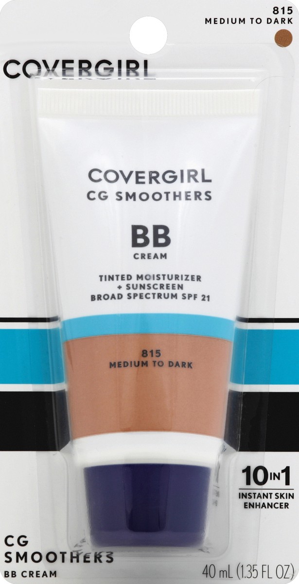 slide 2 of 2, Covergirl COVERGIRL Smoothers BB Cream with SPF 21, Medium to Dark 815, 1.35 fl oz (40 ml), 40 ml