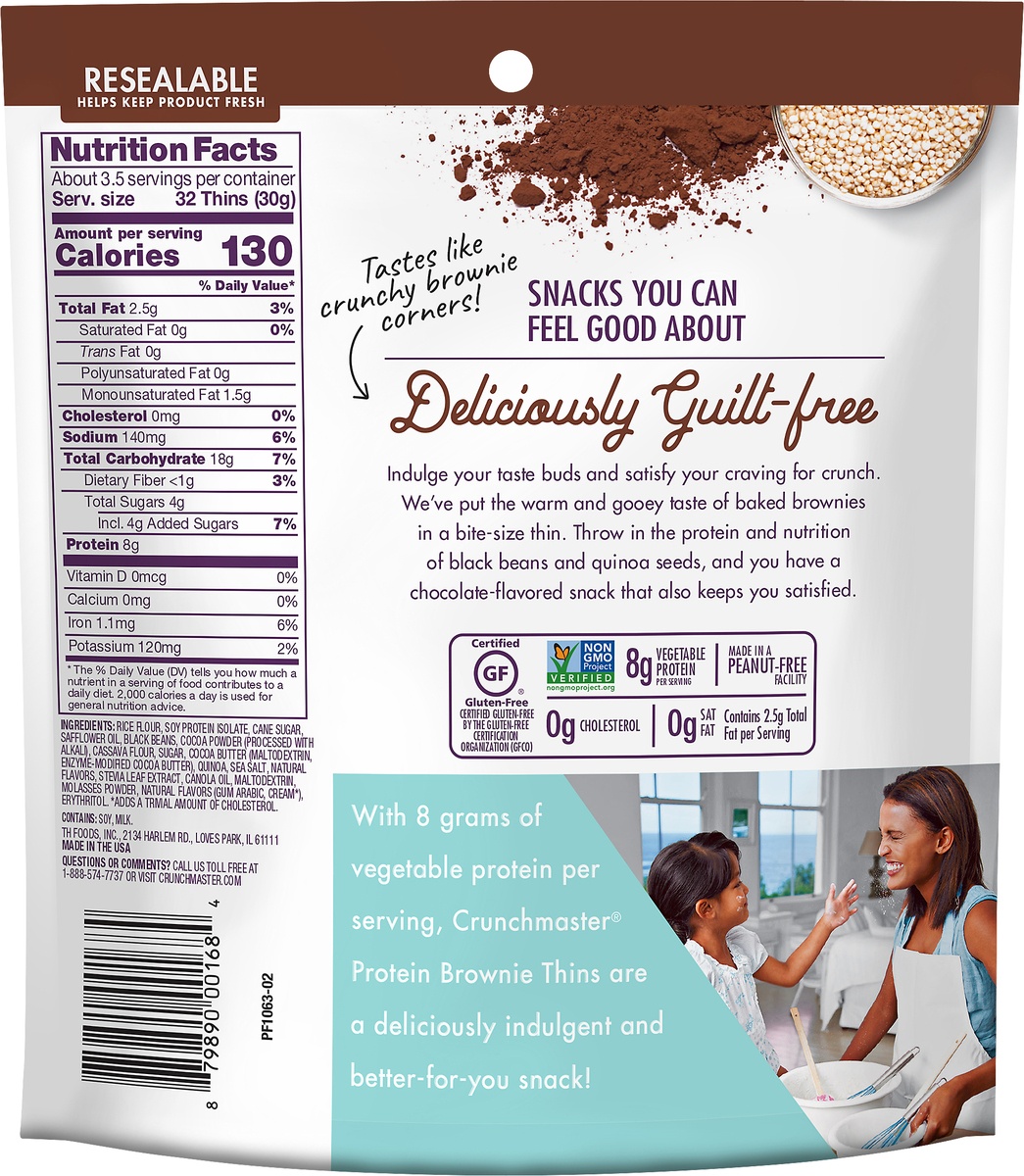 slide 7 of 7, Crunchmaster Homestyle Milk Chocolate Protein Brownie Thins, 3.54 oz