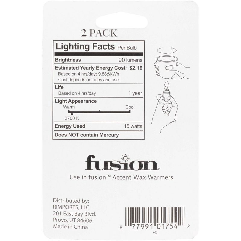 slide 2 of 3, Scentsationals Fusion Accent In Warmer Bulbs 15 Watt, 2 ct